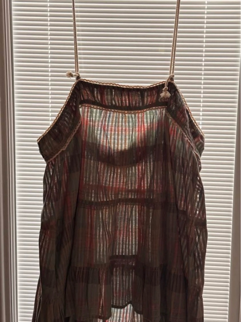SHEIN Multicolor Striped Sheer Halter Camisole